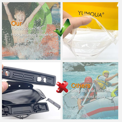 Large Waterproof Phone Pouch 2 Pack, IPX8 Waterproof Cell Phone Case Dry Bag Compatible with iPhone 15 14 13 12 Pro Max, Galaxy S23 Ultra S22 Pixel 4 XL Phone Up to 7.5", Black+Yellow
