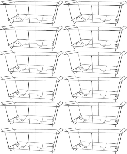 12 Pack Chafing Wire Rack Buffet Stand Chrome Frame for Events, Parties, Wedding, & Birthday Party Catering, Full Size Chafing Stand for Dish Serving Trays, Food Warmer Catering Supplies