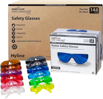 SAFE HANDLER Hyline Anti-Fog Color Safety Glasses Variety, Impact Resistant, Polycarbonate, Anti-Scratch