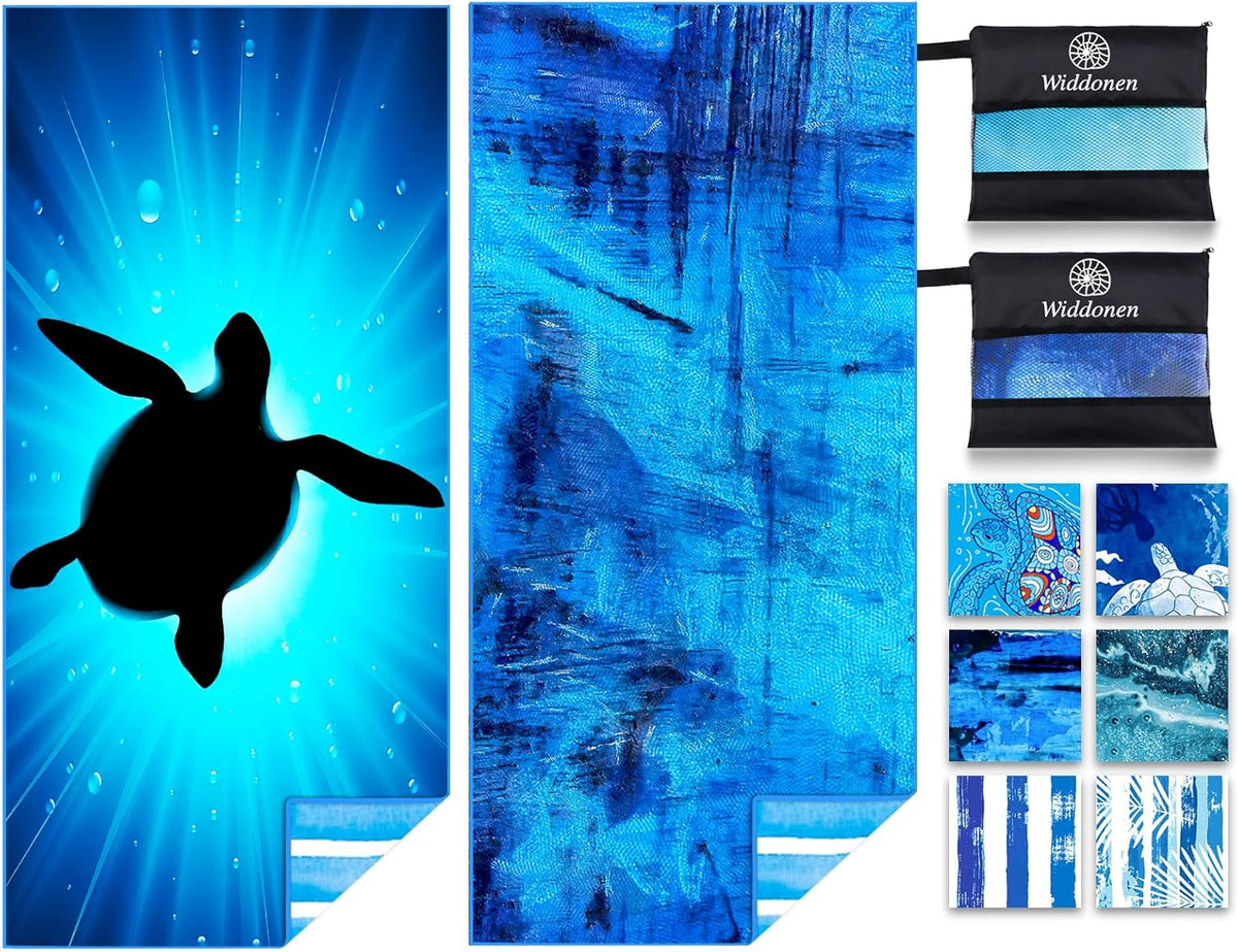 Lightweight Thin Microfiber Beach Towel Sand Free Quick Dry Absorbent Compact Soft Pool Swim Travel Towels Extra Large Oversized Beach Accessories Packable Essentials Stuff Gifts for Adult