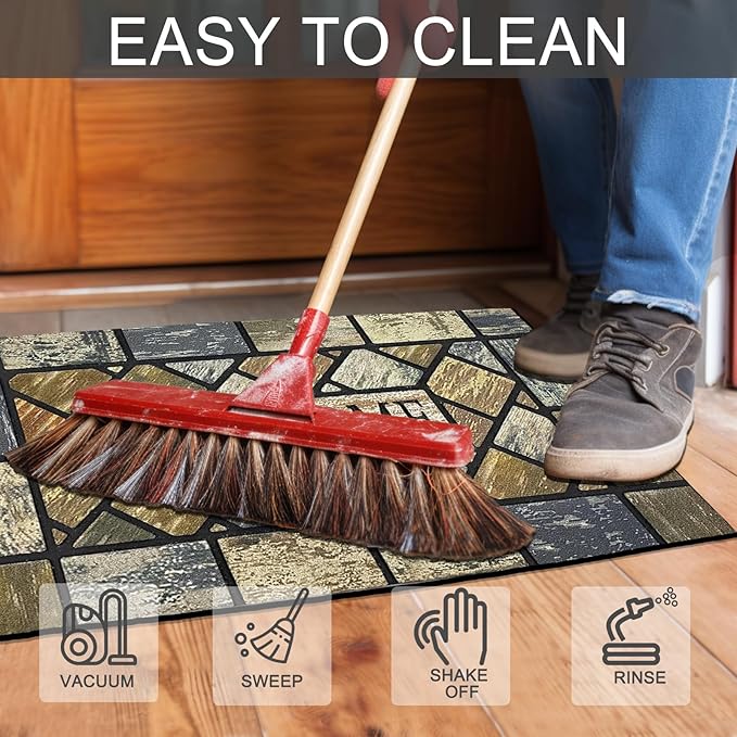 CHICHIC 18 x 30 Inch Square Welcome Door Mat Front Doormat Outdoors for Home Entrance Outdoors Mat for Outside Entry Way Doormat Entry Rugs, Heavy Duty Non Slip Rubber Back Low Profile