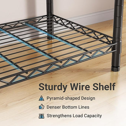 VIPEK V5C Plus Covered Clothes Rack Portable Wardrobe Closet, Heavy Duty Clothes Rack with Adjustable Shelves, Black Metal Clothing Rack with Black Upgarded Polyester Cover, Max Load 1040LBS