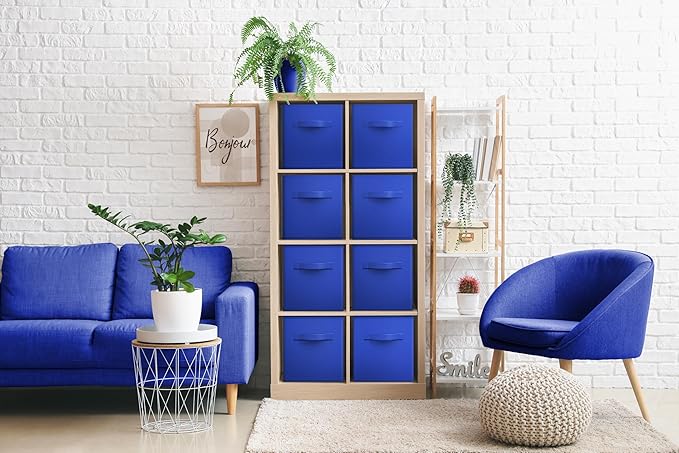 Sorbus Fabric Storage Cubes - 8 Foldable Storage Bins for Organizing Pantry, Cubbies, Toy Box - Clothes Storage & Closet Organizer - 11 Inch Collapsible Cube Baskets for Shelves with Handle
