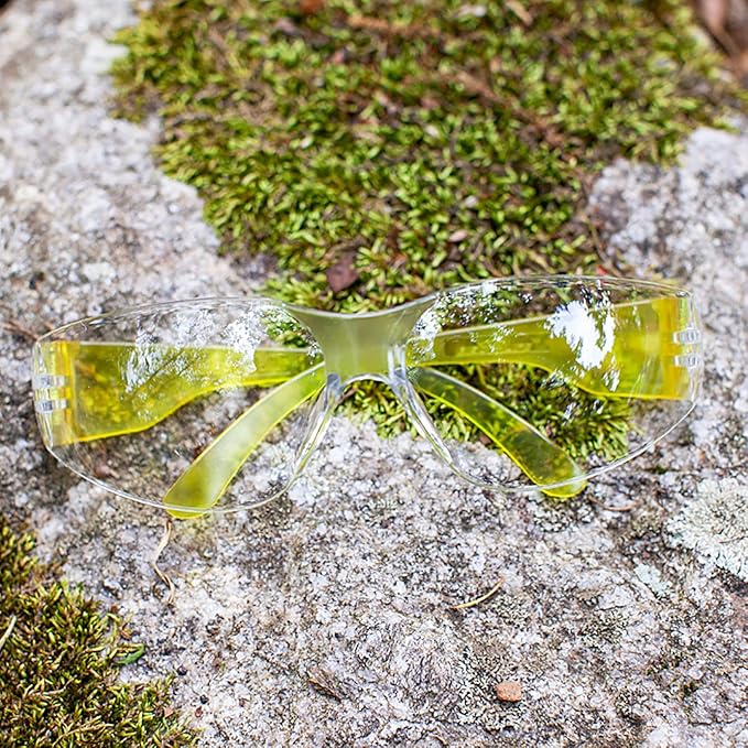 BISON LIFE Safety Glasses - Scratch Resistant Wrap Around Eyewear, Polycarbonate ANSI Z87.1 Impact Resistant Lens