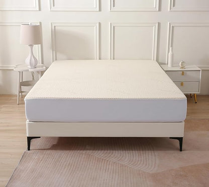 Luxury Waterproof Organic Mattress Protector Calif King - Organic Cotton Breathable Mattress Pad Cover - New 380 GSM Comfort - Deep Pocket - Jersey Cotton Skirt - Fitted Comfort