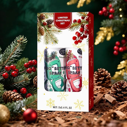 Clean-n-Fresh Toilet Spray, Holiday Pack Gift Set - 6.8 Fl Oz Balsam & Cedar and Bright Berry, Bathroom Odor Deodorizer, Up to 400 Uses