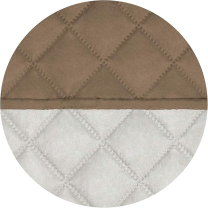 PureFit Reversible Quilted Sofa Cover, Water Resistant Slipcover Furniture Protector, Washable Couch Cover with Non Slip and Elastic Straps for Kids, Dogs, Pets (Chair, Camel/Ivory)
