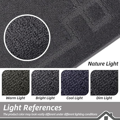 BEQHAUSE Door Mat 20" x 32", Non-Slip Door Mats Indoor Entryway Rugs Washable Low-Profile Absorbent and Stain Resist Floor Mats, Dog Door Mat for Front Back Door, Muddy Wet Shoes & Paws, Dark Grey