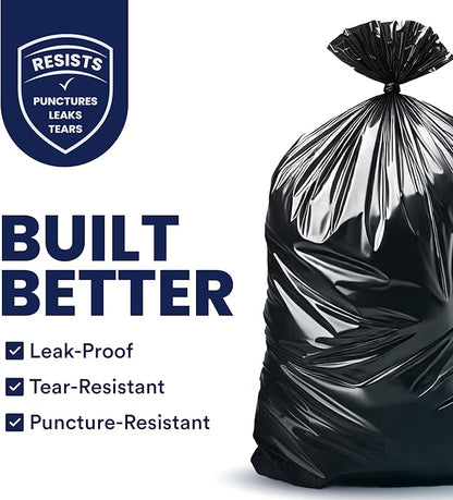 Plasticplace 55 Gallon Contractor Bags, Black, 38'' x 58'', 4 Mil, 32/Case