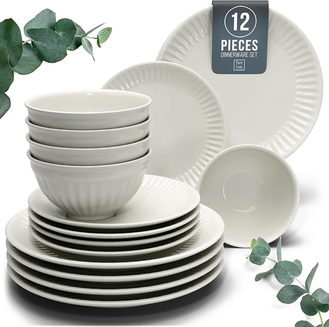 12 Piece Stoneware Dinnerware Set