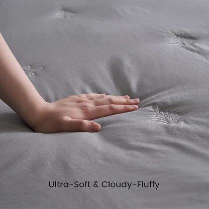 Simple&Opulence Cooling Quilted Mattress Pad – Fitted Sheet Mattress Protector Cover with Elastic Corners, Soft & Breathable, 16 Inch Deep Pocket (Dark Grey,Twin)