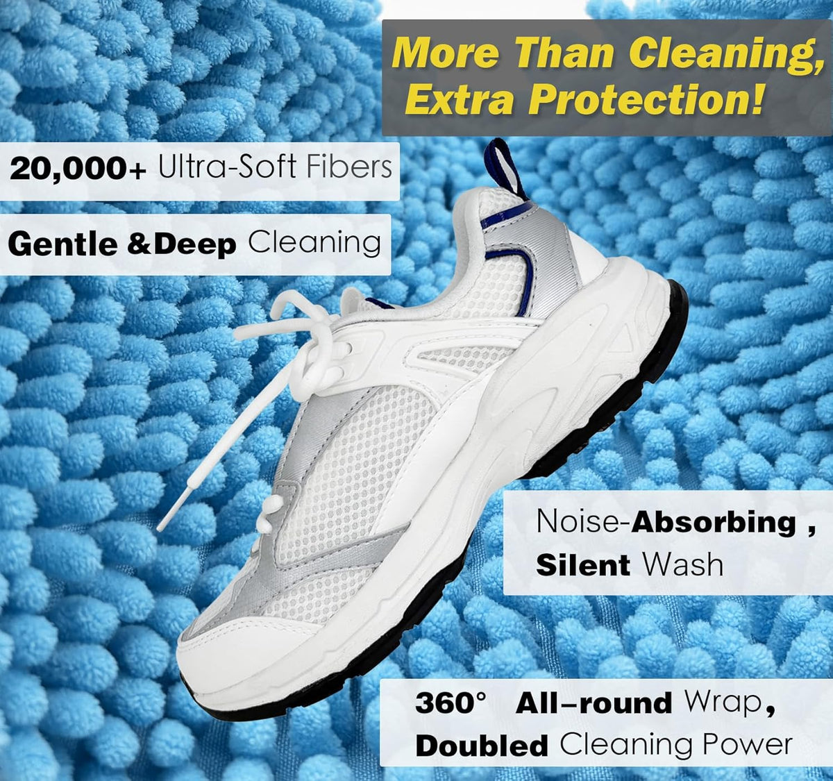 Shoe Washing Machine Bag,Laundry Shoe Bag for Washer and Dryer,Reusable Shoe Cleaning Bag for Sneakers,Tennis Shoes,With Self-locking Zipper, Microfiber Inside,Include Shoes Storage Bag