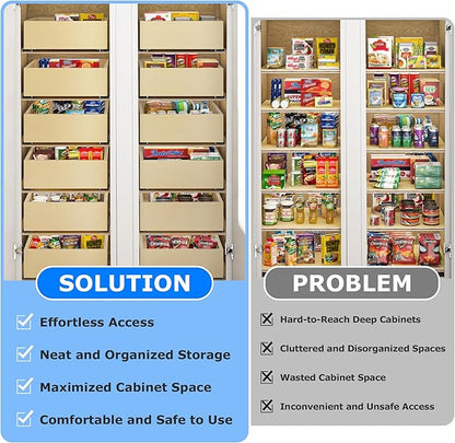 WelFurGeer Soft Close Pull Out Drawers for Cabinets, 23" W x 22" D Pull Out Cabinet Organizer, Bottom Mount Pull Out Drawer, Space-Saving Slide Out Drawers for Kitchen Cabinets for Home & Kitchen