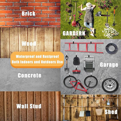 Heavy Duty Utility Hooks for Garage Storage Utility Hooks Wall Mount,Garage Hooks Heavy Duty,Garage Wall Hooks,Hose Holder,Bike Hooks,Ladder Hooks,Leaf Blower Hanger (2S & 2M & 2L)