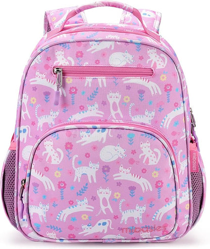 mibasies Girls Backpack 5-8: Lightweight Kids Backpacks for Girls - Girl Bookbag for Elementary School - Flower Cat
