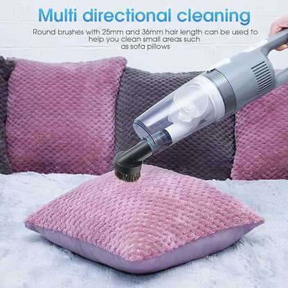 6 Pcs Vacuum Attachments Accessories VAC Attachments 1.25'' 25mm and 36mm Shop Round Dust Brush Vacuum Hose 5.9 Inch Floor Attachment Brush Replacement with 1-1/4 to 1-3/8 Inch Adapter(Simple Style)