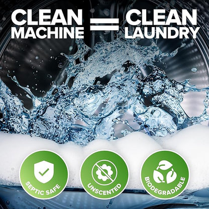 Renuv Heavy Duty Washing Machine Cleaner and Descaler - Deep Cleaning Tablets For Front Load or Top Load Washer (12 XL Tablets - One Year Supply)