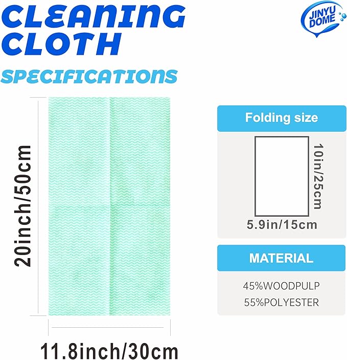 Handi Wipes Reusable Cloths, Green Disposable Kitchen Cleaning Towel Roll, Heavy Duty J Cloth,50 Count