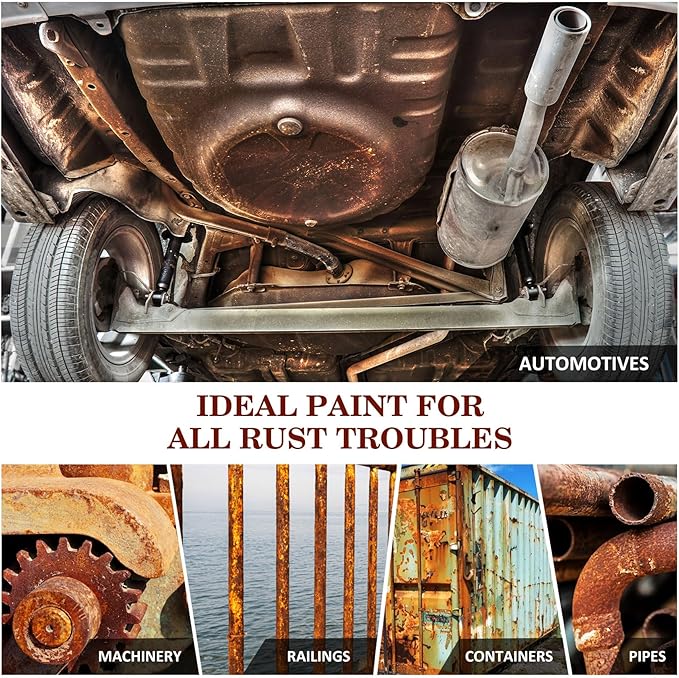 Rust Converter for Metal - Black Metal Primer and Rust Remover, Reformer ＆ Encapsulator, Long-lasting Anti-Rust Effect, Inhibitor Paint for Cars and Various Surfaces - 16 fl. oz