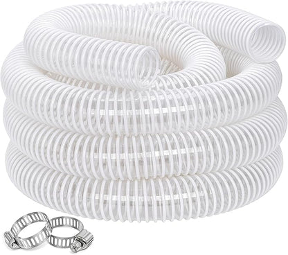 Dust Collection Hose 2 in × 5 ft Heavy Duty Clear Flexible PVC Reinforced Thicken Helix Suction Discharge Corrugated Pipe Tubing Hose for Fume Dust Collector Fitting Wood Chip Saw