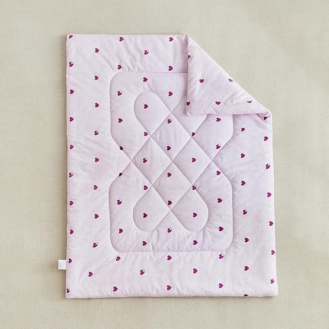 DuShow 4 Pieces Toddler Bedding Set,Purple Star Toddler Girl Comforter Set,Super Soft Reversible Toddler Sheet Set,Lightweight Crib Bed Set -Purple