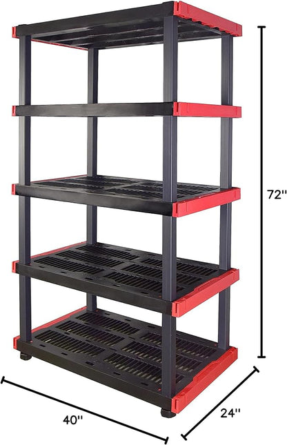 CX Craftsman, 5-Tier Highly Durable Storage Rack, 200lbs/shelf, (72.3”H x 40”W x 24”D), Interlocking Shelving Unit and Weather-Resistant Design, American Made Garage Shelf