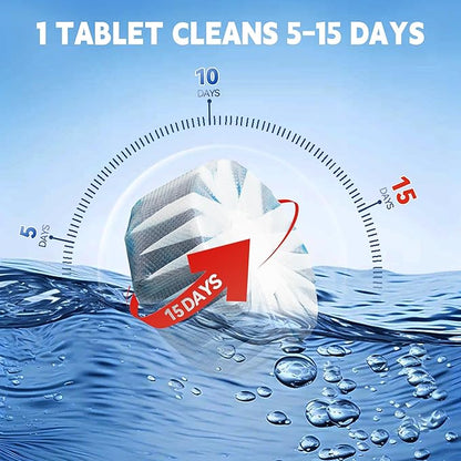 Toilet Bowl Cleaner Tablets, Automatic Toilet Tank Cleaner for Deodorizing & Descaling, Long-Lasting with Sustained Release Technology for Bathroom Cleaners, Blue, 6 Packs