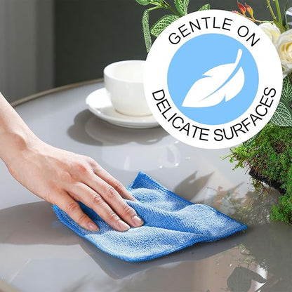 Tanlade Microfiber Cleaning Cloth 6"x6" Cleaning Rags Reasonable Kitchen Towels Microfiber Towels Cars Wash Dry Erase Cloth(Gray/Green/Blue,30 Pcs)