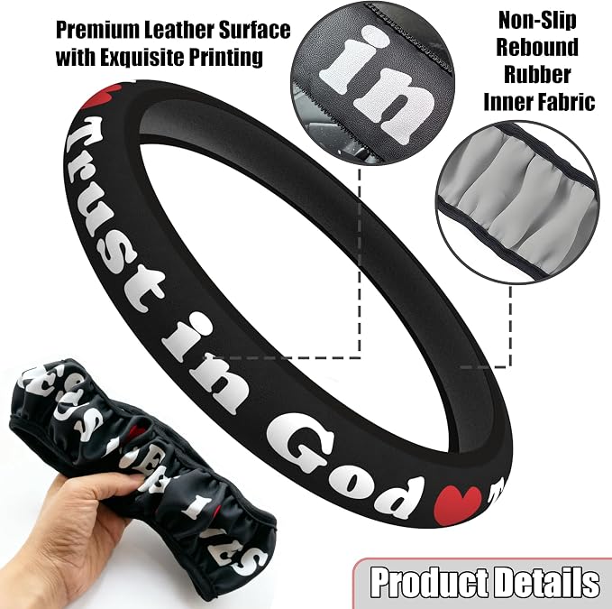 Christian Trust in God Steering Wheel Cover