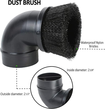 Shop Vac Accessories 2 1/2 inch Attachments (2.5 Wet Dry Vac Accessories - Floor Brush, Dust Brush, Crevice Tool for Shop Vac (3-Pack Attachments)