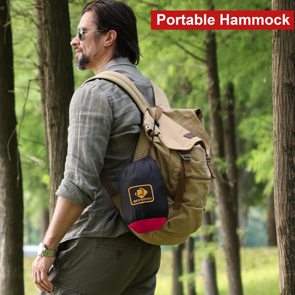 Camping Hammock with Net,Travel Portable Lightweight Hammocks with Tree Straps and Solid D-Shape Carabiners,Parachute Nylon Hammock for Outsides Backpacking Beach Backyard Patio Hiking