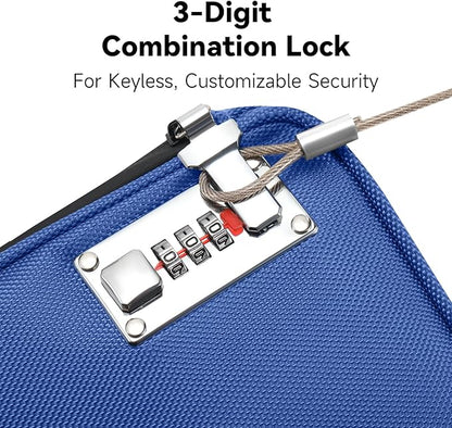 Anti-Theft Locking Beach Bag, 9x7.5-inch Portable Beach Safe for Securing Your Valuables and Phone – Blue
