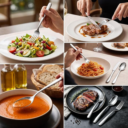 LIANYU 40-Piece Heavy Duty Silverware Set