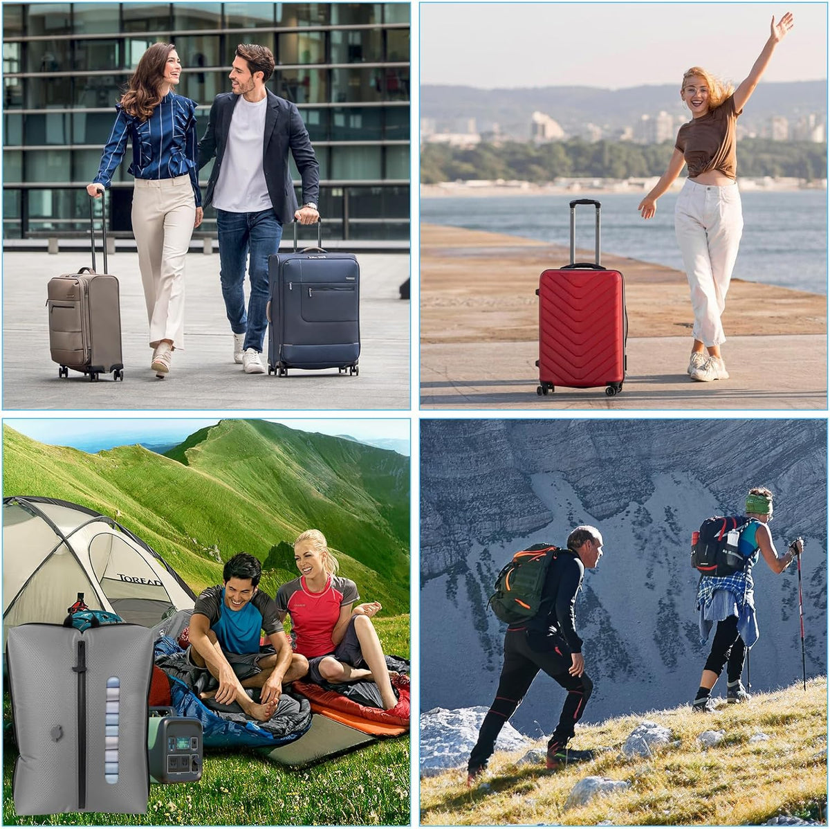 2025 Vacuum Bags for Travel with See-Through Window Space Saver Vacuum Seal Bags for Clothing Travel IP67 Reusable Packing Organizers for Luggage, Backpack, Suitcase Grey 1PC+No Pump