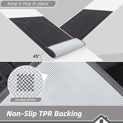 BEQHAUSE Door Mat 32" x 48", Non-Slip Door Mats Indoor Entryway Rugs Washable Low-Profile Absorbent and Stain Resist Floor Mats, Dog Door Mat for Front Back Door, Muddy Wet Shoes & Paws, Dark Grey
