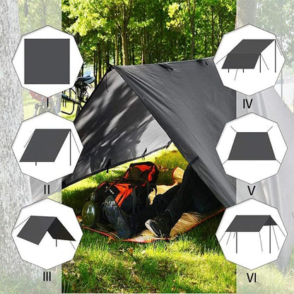KALINCO Tent Tarp, Picnic Mat Camping Tarp Tent Hammock Tarp, pu Waterproof Camping tarp Tent Rain Fly Picnic Mat Survival Shelter Sunshade