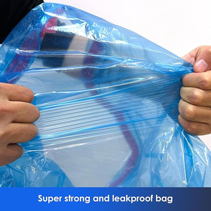 13 Gallon Recycling Trash Bags, Unscented 200 Count Drawstring Tall Kitchen Garbage Bags, Pre-Separated, Ultra Strong, Leakproof, Sturdy, Translucent Blue