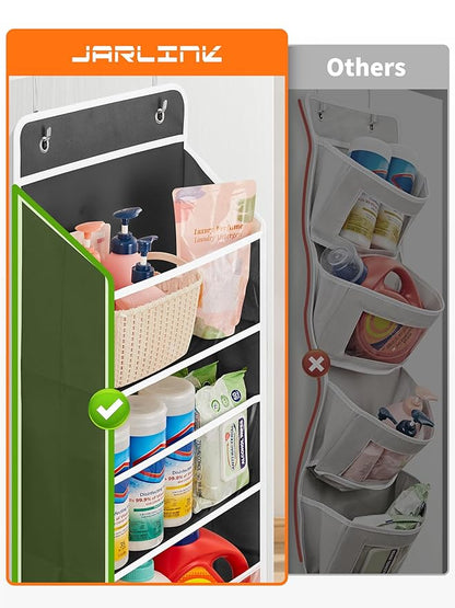 JARLINK 2 Pack Toy Stuffed Animal Storage, Over The Door Organizer W/Clear View Windows, 44lb Load, Baby Toy Storage Organizer for Nursery, Kid Bedroom, Newborn Baby Essentials (Black)