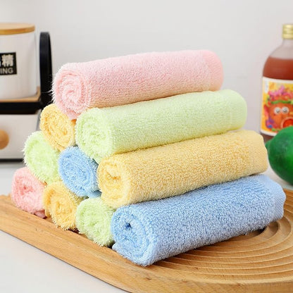 Bamboo Microfiber Cleaning Cloth-8Pcs Kitchen Wash Cloths,Wood Fiber Window Glass Rags,Micro Fiber Cloth for Cleaning Suitable for Dishes,Car Towel Rag Made From Baby Washcloths Material (pink)