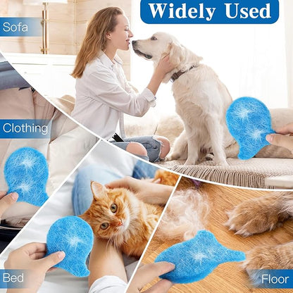 12PCS Pet Hair Remover for Laundry, Reusable Laundry Pet Hair Catcher, Soft Fish Shape Pets Hairs & Lint Catcher for Washing Machine, Dryer, Washer, Bedding, Clothes (Blue)