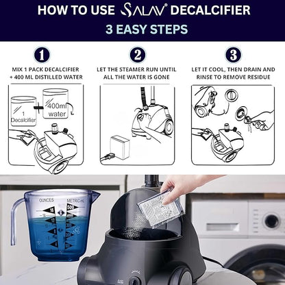 Garment Steamer Descaling Solution Decalcifier Packets for Mineral Deposits and Build-up Removal, Maintenance for Clothes, Works with all Garment Steamer Brands, Cleans Build Up, 10 packs
