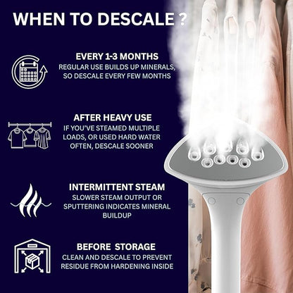 SALAV Garment Steamer Descaler/Decalcifier Packets for Mineral Deposits and Build-up Removal, Maintenance for Clothes Steamer, Use 1 Packet Every 4 Months, 3-pack