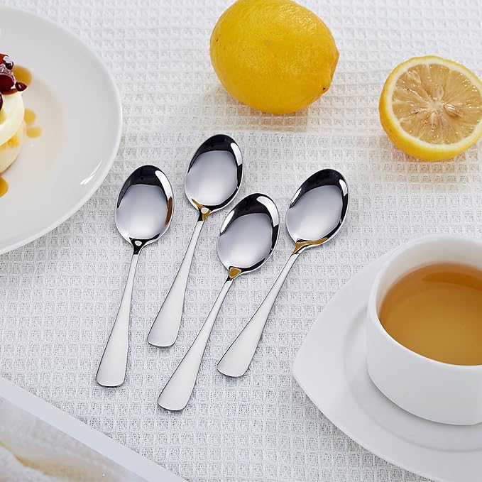 36 Piece Teaspoon Set (5.6 Inches) | Premium Food-Grade Stainless Steel Silverware - Dessert Spoons, Coffee Spoons for Home & Restaurant | Mirror Polished| Dishwasher Safe