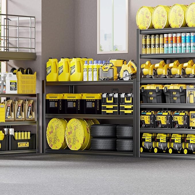 65" W Garage Shelving Heavy Duty, 6 Tier Garage Shelves, Adjustable Storage Shelving Unit, Commercial Metal Shelf for Warehouse, Pantry, School, Shop, 3 Pack
