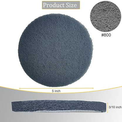 10 Pack 5 Inch 800 Grits Multipurpose Scrubber Scouring Pads Hoop and Loop Flocking Scuff Pads -Scuff Pads Conditioning Discs Polishing Pad for Furniture Automotive Cleaning, Rust Removal