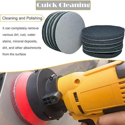 10 Pack 5 Inch 800 Grits Multipurpose Scrubber Scouring Pads Hoop and Loop Flocking Scuff Pads -Scuff Pads Conditioning Discs Polishing Pad for Furniture Automotive Cleaning, Rust Removal