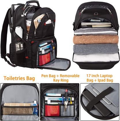 LTINVECK Travel Laptop Backpack, Extra Large Backpack for Men Women with USB Charging Port, TSA Friendly Heavy Duty Big Business Computer Bag Tech Backpacks Bag Fit 17 Inch Laptops, RFID Backbag