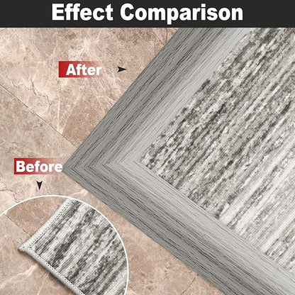 20Ft Carpet Floor Transition Strip, Self Adhesive Floor Edging Trim Strip, PVC Threshold Cover for Doorway, Floor Divider Strip Suitable for Threshold Height Less Than 5 mm - Gray Forest
