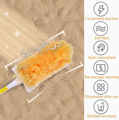 10 Count Heavy Duty Duster Kit for Swiffer Duster, Unscented Disposable Dusters with 1 Handle for Cleaning