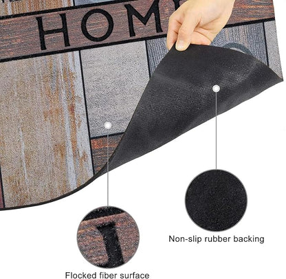 CHICHIC Welcome Door Mat 18x 30 Inch Front Doormat Outdoors for Home Entrance Outdoors Mat for Outside Entry Way Doormat Entry Rugs, Heavy Duty Non Slip Rubber Back Low Profile, Heart
